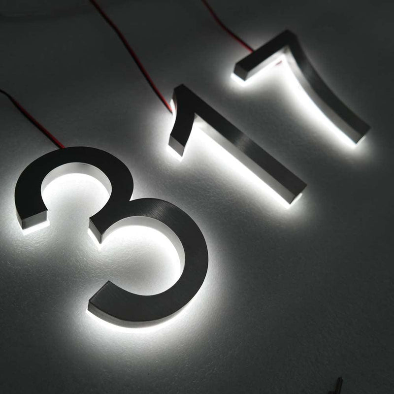Custom 3D House Number LED Metal Backlit Letter Signs