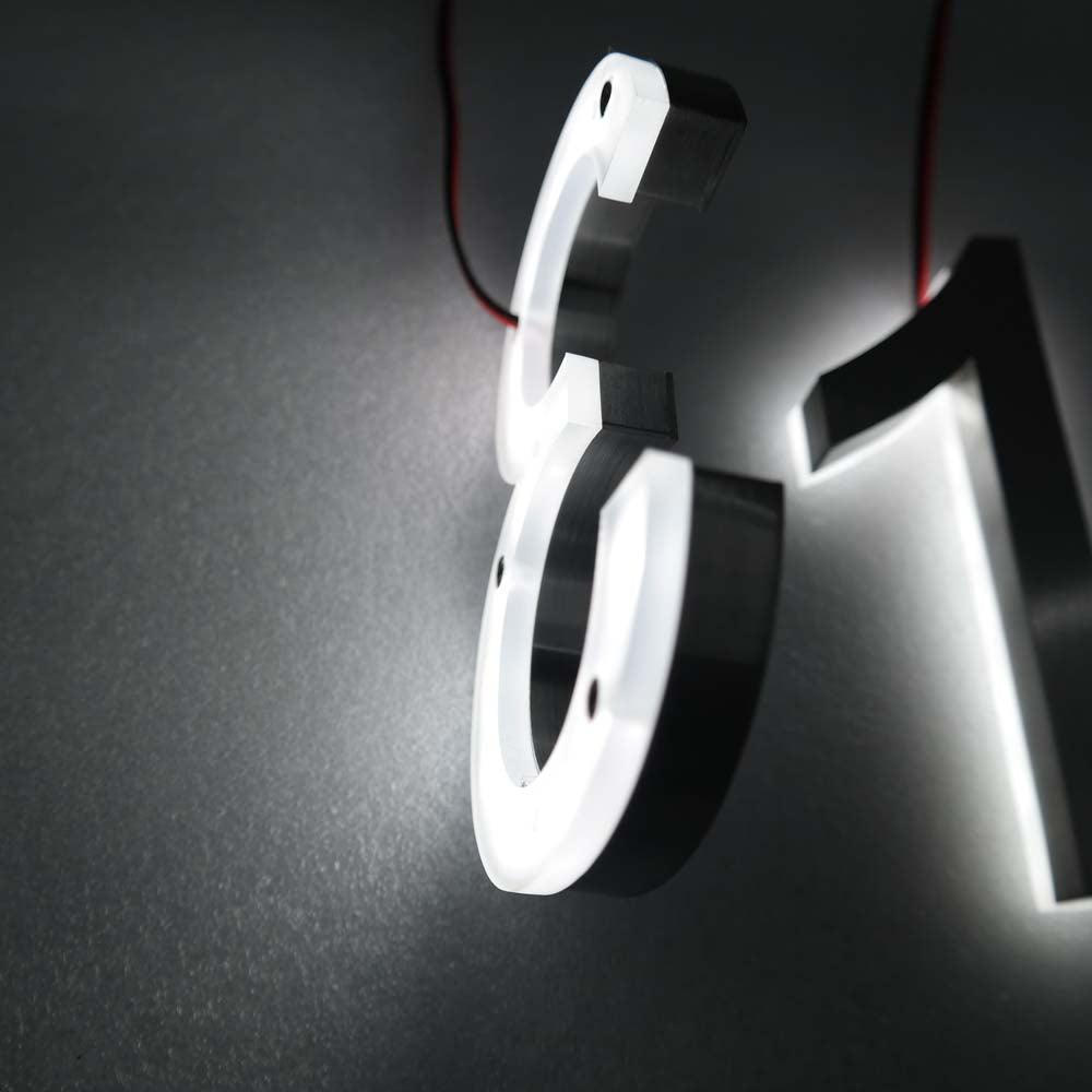 Custom 3D House Number LED Metal Backlit Letter Signs