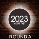 Custom Round LED House Name Number Sign - VINTAGE SIGN