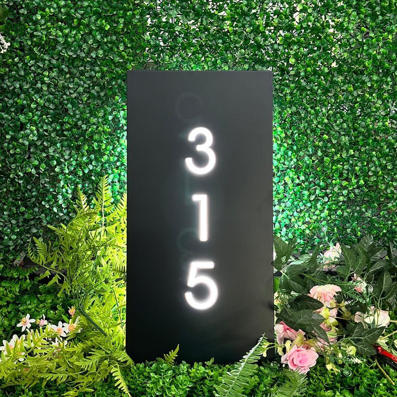 Custom modern metal vertical house number, hotel room number sign, custom vertical house light box number, address number board, home wall decoration, LED house number, door sign - VINTAGE SIGN