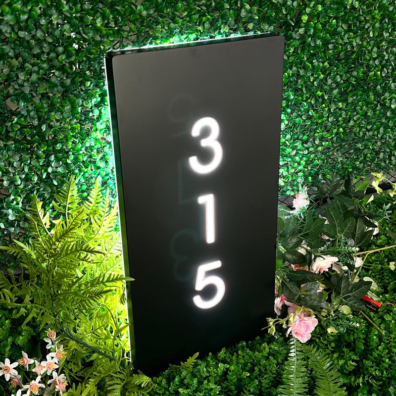 Custom modern metal vertical house number, hotel room number sign, custom vertical house light box number, address number board, home wall decoration, LED house number, door sign - VINTAGE SIGN