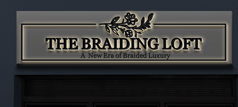 Business Signage for "THE BRAIDING LOFT" - VINTAGE SIGN