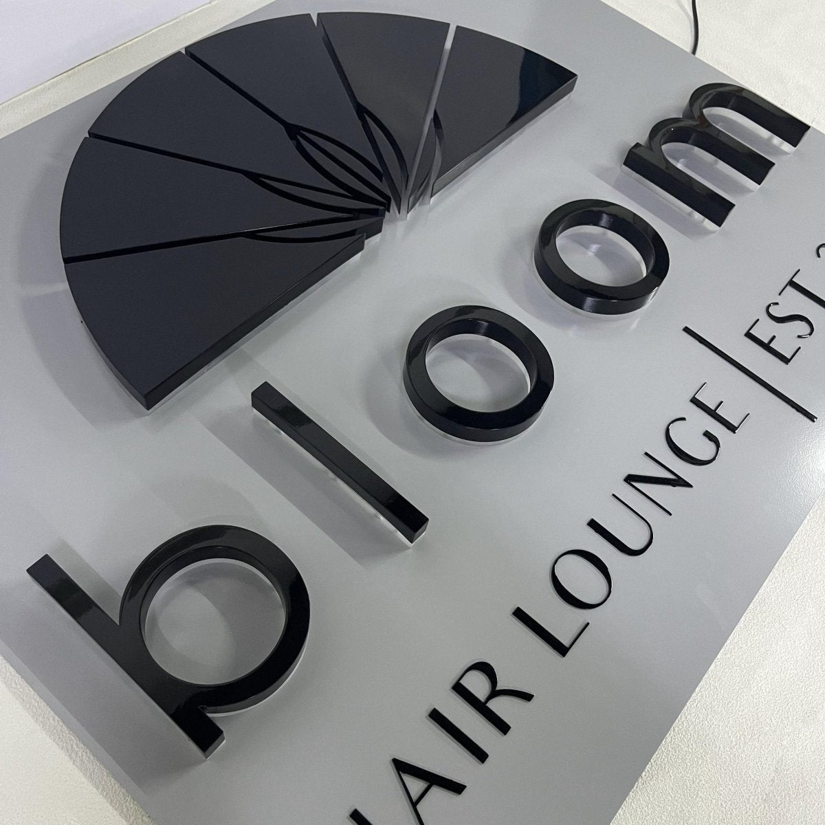 Outlined Lettering Signage Custom backlit lettering signage Led backlit 3d storefront company log