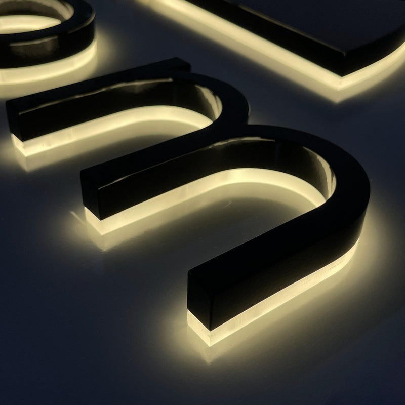 Custom backlit lettering signage Led backlit 3d storefront company log