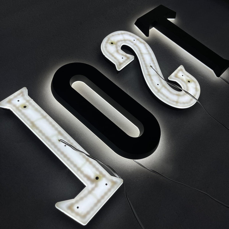 Custom LED metal backlight digital letter signs