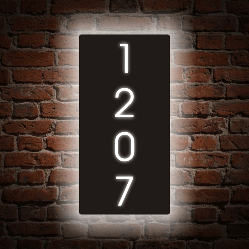 Custom Vertical House Number Sign,Rectangular House Number Sign,LED Modern Metal Address Plaque Sign ,Outdoor Address Logo,Hotel House Sign - VINTAGE SIGN