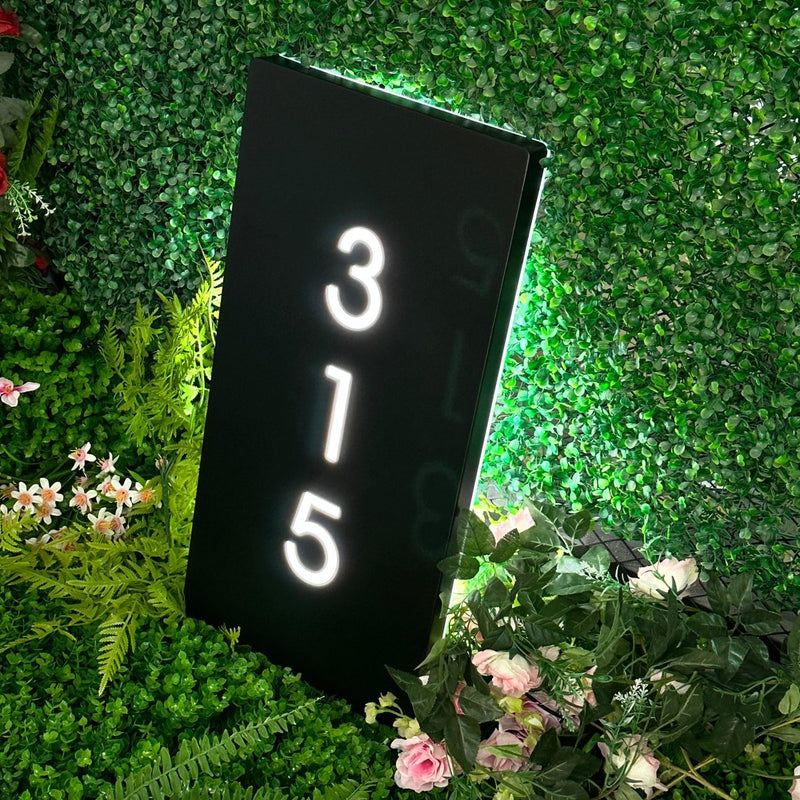 Custom Vertical House Number Sign,Rectangular House Number Sign,LED Modern Metal Address Plaque Sign ,Outdoor Address Logo,Hotel House Sign - VINTAGE SIGN