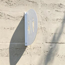 Minimalist Black Restroom Directional Sign | Curved 3D Metal Bathroom Plaque