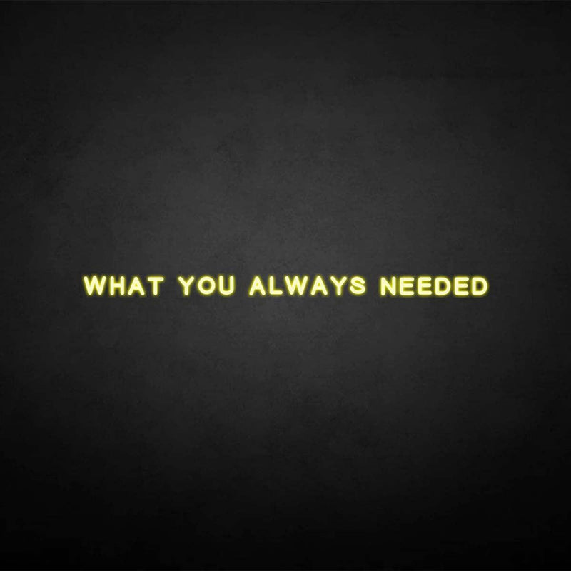 'What you always needed' neon sign