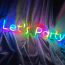 "Let's party" Full Colour Music Neon Sign - VINTAGE SIGN