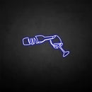 'Wine and bottle' neon sign - VINTAGE SIGN
