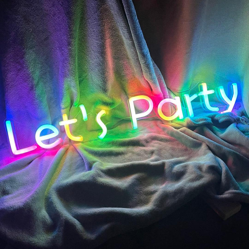 "Let's party" Full Colour Music Neon Sign - VINTAGE SIGN