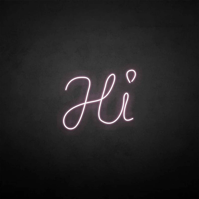 'HI' neon sign