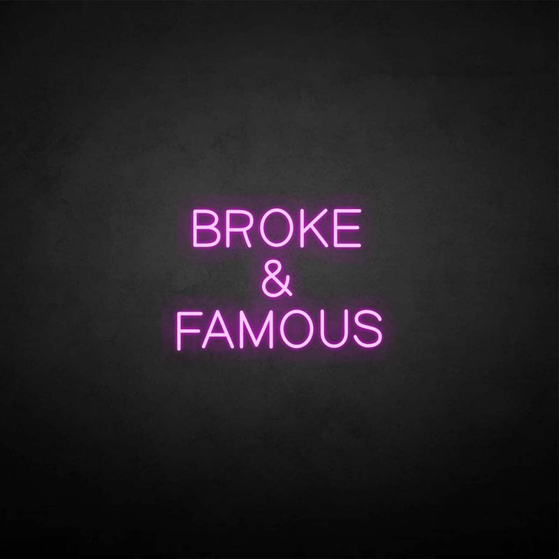 'broke & famous' neon sign - VINTAGE SIGN