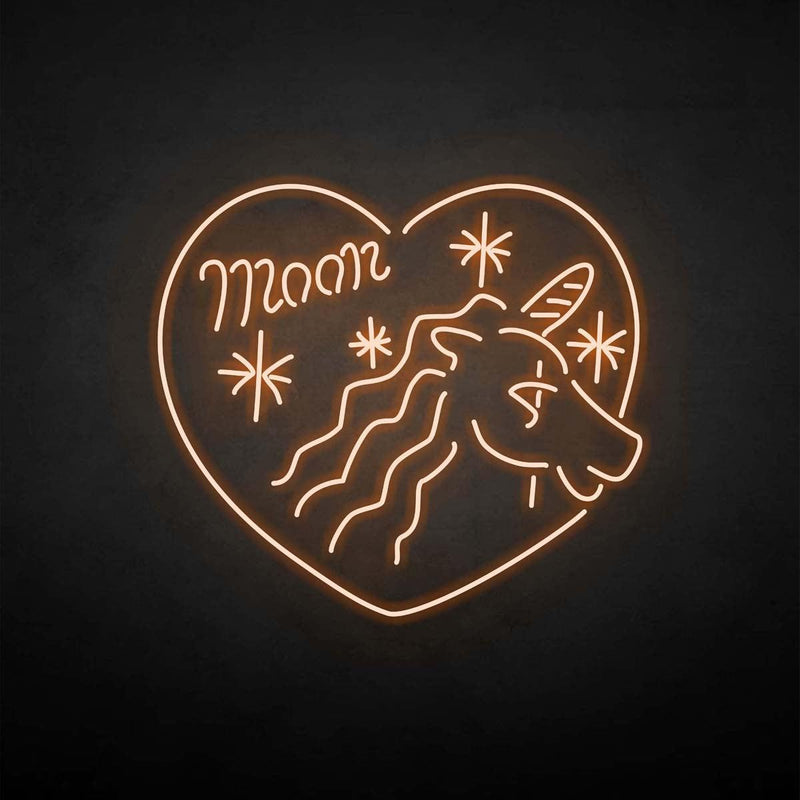 'Unicorn with heart' neon sign - VINTAGE SIGN
