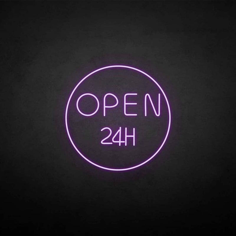 'OPEN 24H' neon sign - VINTAGE SIGN