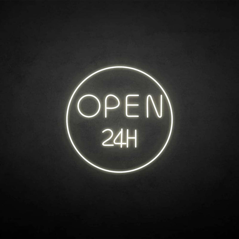 'OPEN 24H' neon sign - VINTAGE SIGN