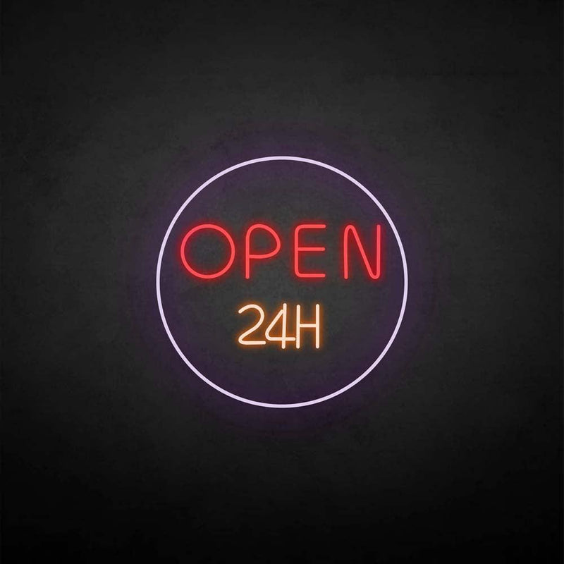 'OPEN 24H' neon sign - VINTAGE SIGN