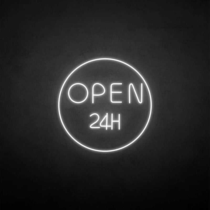 'OPEN 24H' neon sign - VINTAGE SIGN