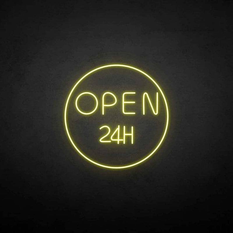 'OPEN 24H' neon sign - VINTAGE SIGN