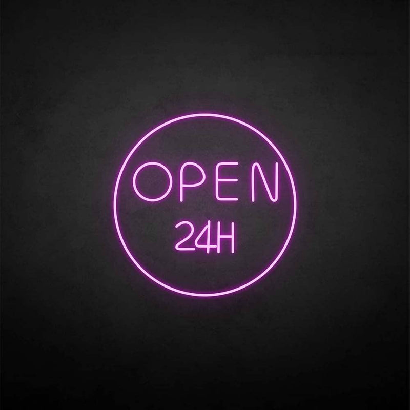 'OPEN 24H' neon sign - VINTAGE SIGN