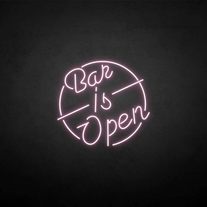 Enseigne au néon "Le bar est ouvert"