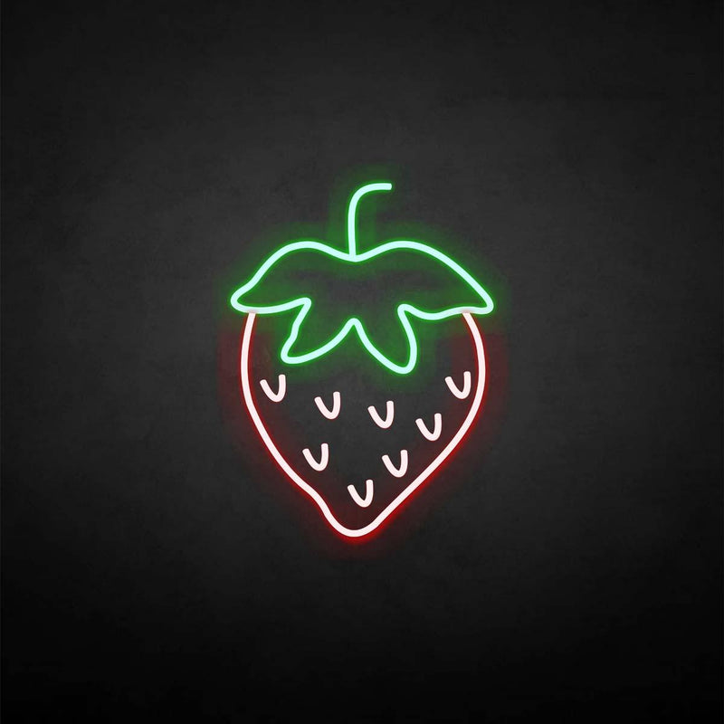 'strawberry' neon sign