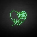 'Rose with heart' neon sign - VINTAGE SIGN