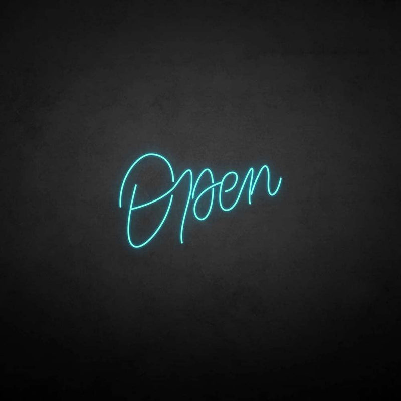 'OPEN 2' neon sign