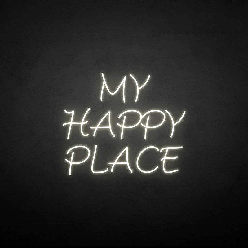 'MY HAPPY PLACE' neon sign