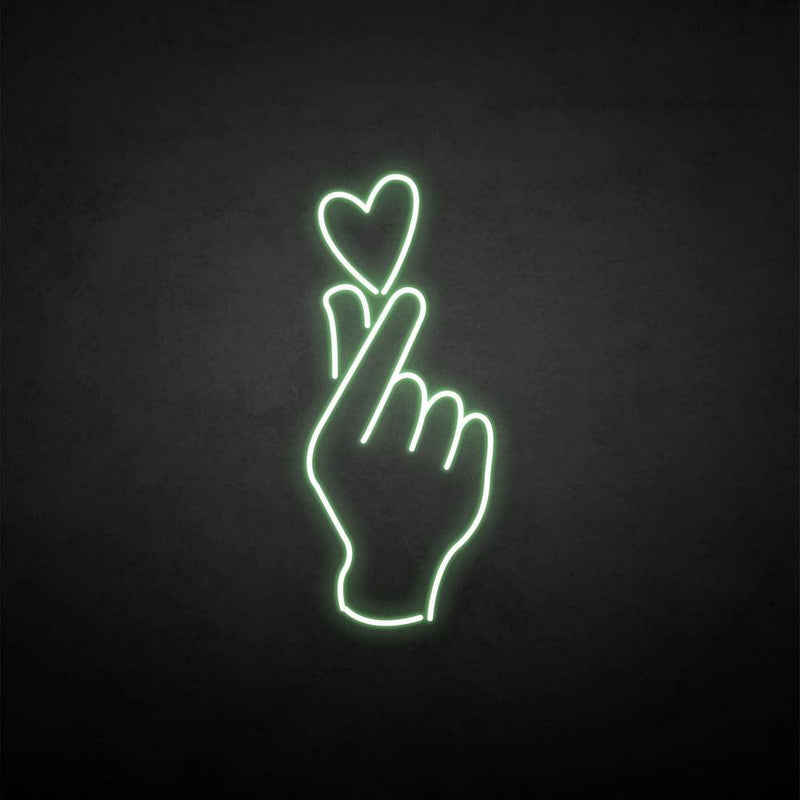 'Finger heart2' neon sign - VINTAGE SIGN