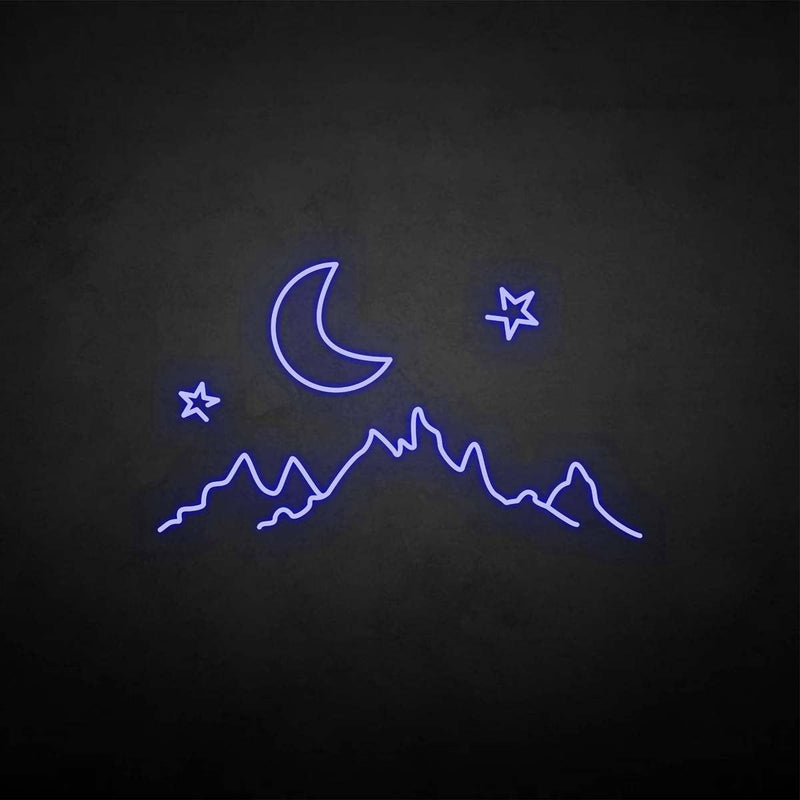 'Moon & mountain' neon sign - VINTAGE SIGN