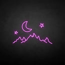 'Moon & mountain' neon sign - VINTAGE SIGN