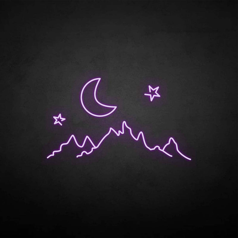 'Moon & mountain' neon sign - VINTAGE SIGN