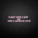 'PLANET EARTH IS BLUE BUT THERE NOTHING WE CAN DO ' neon sign - VINTAGE SIGN