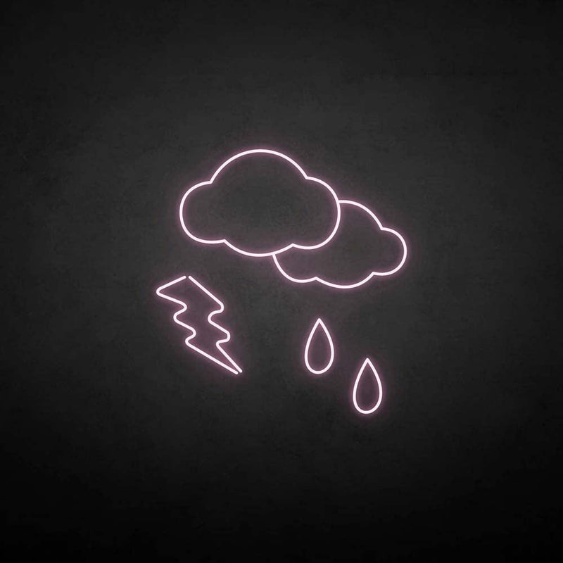 'Rain  and lightning' neon sign