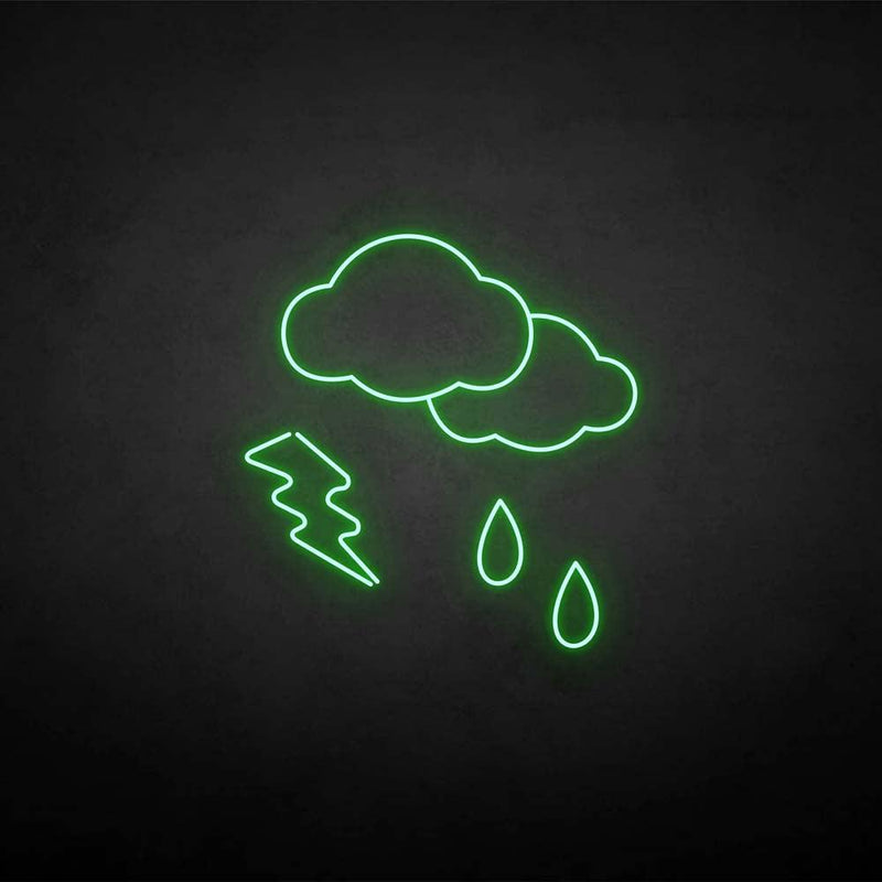 'Rain  and lightning' neon sign