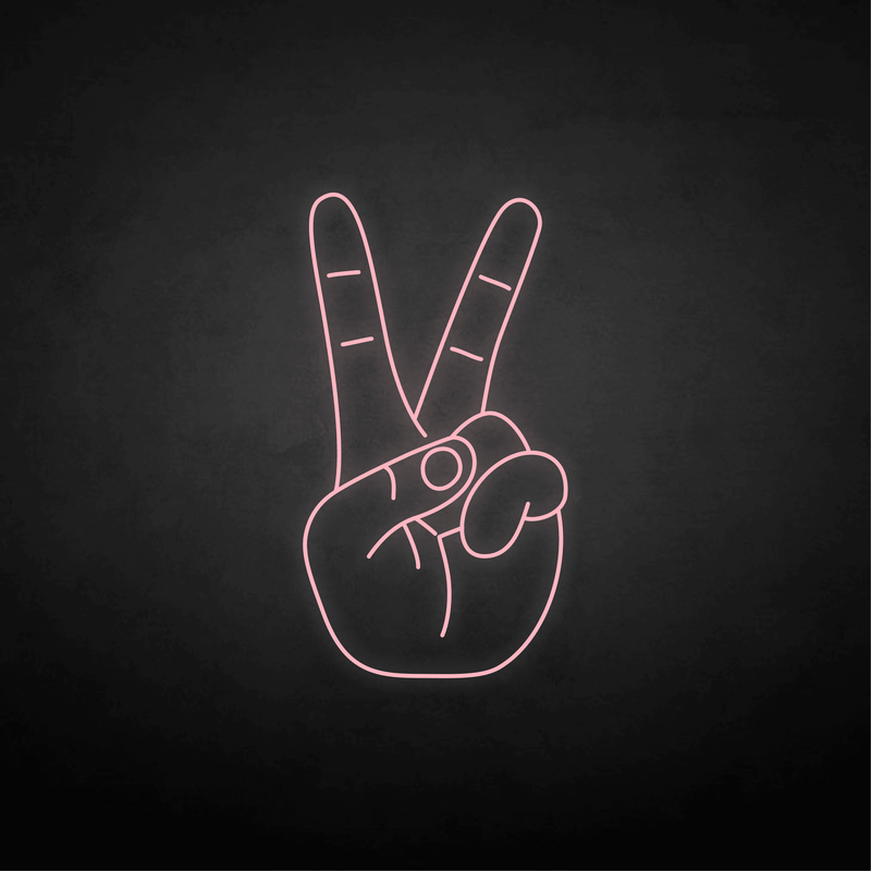 Peace Hand Symbol neon sign