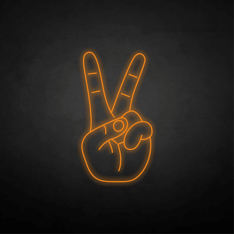 Peace Hand Symbol neon sign