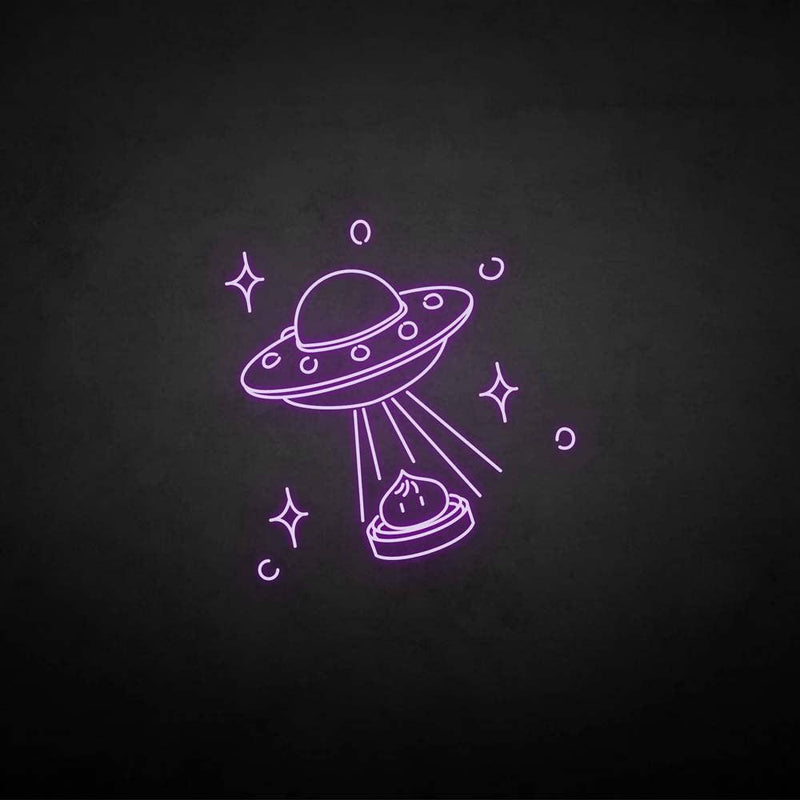 'The spaceship and the bun' neon sign
