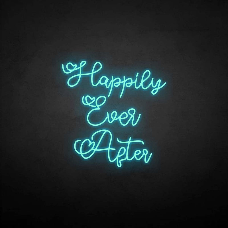 'happily ever after 3' neon sign