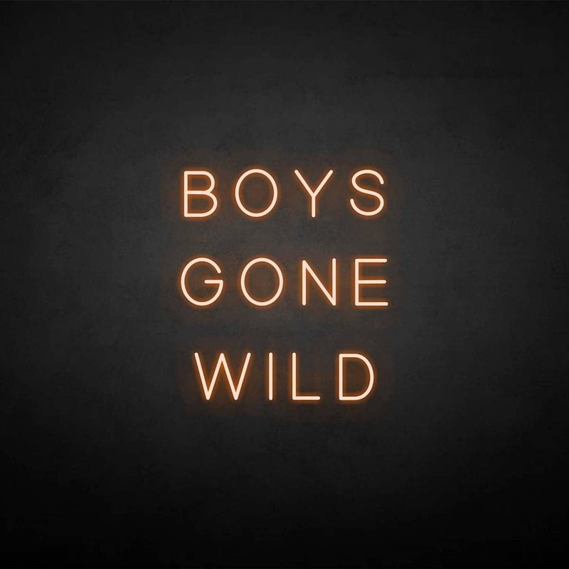 Leuchtreklame „BOYS GONE WILD“.