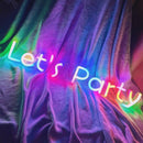 "Let's party" Full Colour Music Neon Sign - VINTAGE SIGN