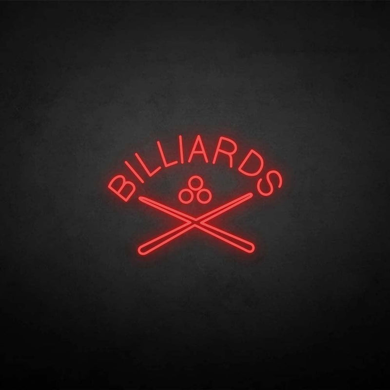 'Bliiards' neon sign