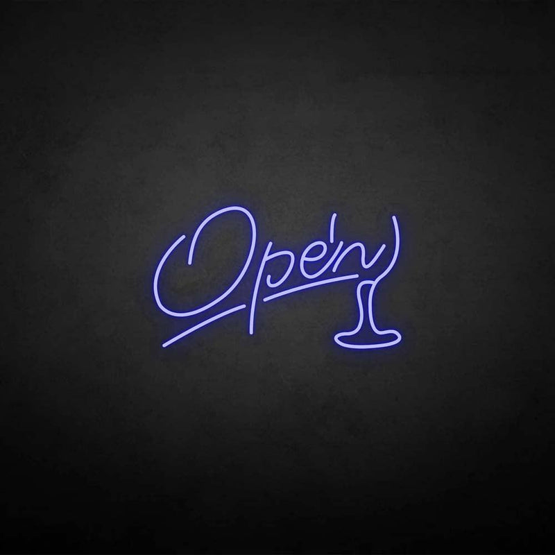 'Open3' neon sign