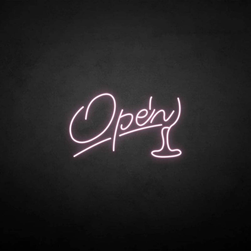 'Open3' neon sign