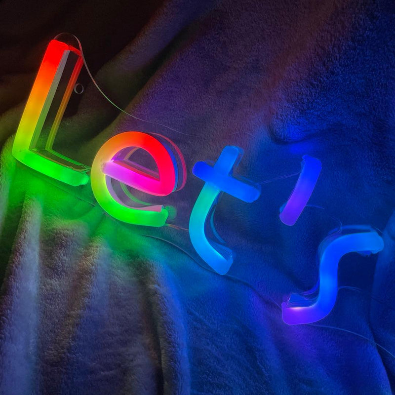 "Let's party" Full Colour Music Neon Sign - VINTAGE SIGN