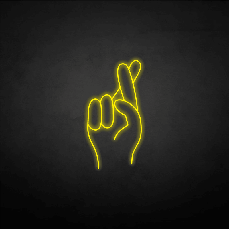 Fingers crossed neon sign - VINTAGE SIGN