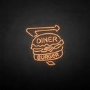 'Diner burger' neon sign - VINTAGE SIGN