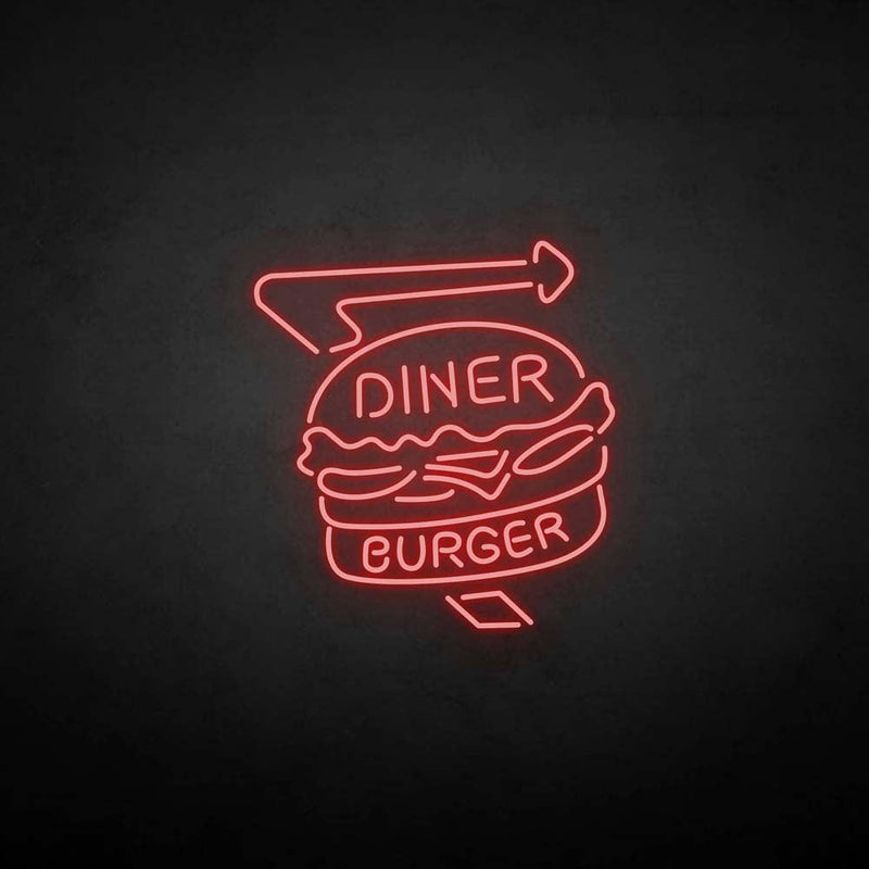 'Diner burger' neon sign